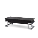 47' X 20' X 14' White And Chrome Particle Board Coffee Table