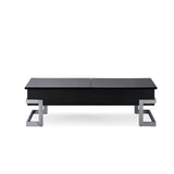 47' X 20' X 14' White And Chrome Particle Board Coffee Table