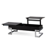 47' X 20' X 14' White And Chrome Particle Board Coffee Table