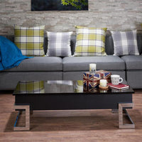 47' X 20' X 14' White And Chrome Particle Board Coffee Table