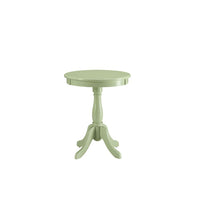 Light Yellow Solid Wooden Pedestal Side Table