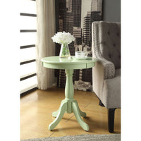 Light Yellow Solid Wooden Pedestal Side Table