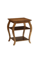 Walnut Finish Bow Leg Square End Table