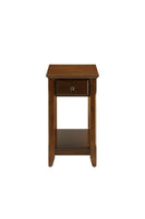 Cutie Compact Walnut Finish Single Drawer End Table