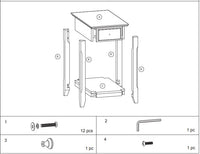 Cutie Compact Walnut Finish Single Drawer End Table