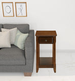 Cutie Compact Walnut Finish Single Drawer End Table