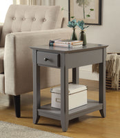 Cutie Compact Walnut Finish Single Drawer End Table