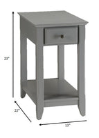 Cutie Compact Walnut Finish Single Drawer End Table