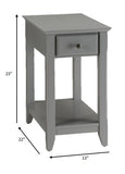 Cutie Compact Walnut Finish Single Drawer End Table