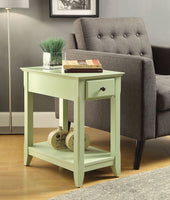 Cutie Compact Walnut Finish Single Drawer End Table