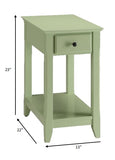 Cutie Compact Walnut Finish Single Drawer End Table