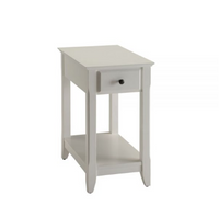 Cutie Compact White Single Drawer End Table