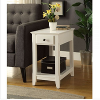 Cutie Compact White Single Drawer End Table