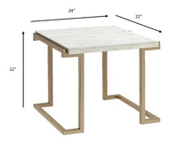 24' X 22' X 22'Faux Marble Champagne End Table