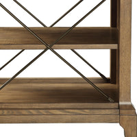 Rustic Light Oak End Table with X-Bar Detail