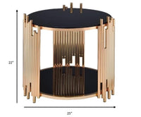 25' X 25' X 22' Black Glass And Gold End Table
