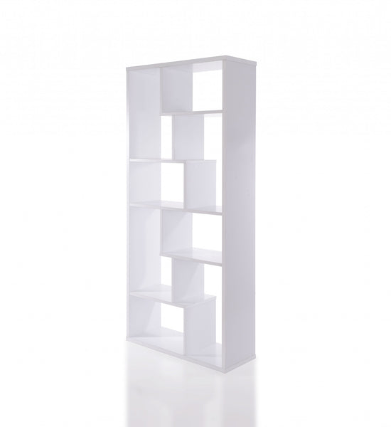32' X 12' X 71' White Veneer Cube Bookcase