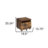 18.89' X 15.74' X 25.23' Weathered Oak File Cabinet