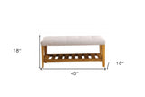 40' X 16' X 18' Light Gray And Oak Simple Bench