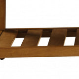 40' X 16' X 18' Light Gray And Oak Simple Bench