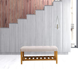 40' X 16' X 18' Light Gray And Oak Simple Bench