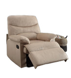 Blue Woven Fabric Upholstered Recliner with Knock Down Back