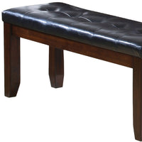 48" X 16" X 20" Black And Cherry Elegant Bench