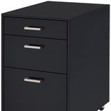 File Cabinet in Black High Gloss and Chrome - Metal Tube, MDF, Poly Ven Black High Gloss and Chrome