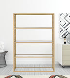 48' X 14' X 77' Clear Glass And Gold Bookcase