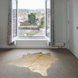 6' x 7'  Natural and Gold Genuine Cowhide Area Rug