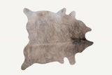 6' x 7' Light Taupe and Brown Exotic Cowhide  Rug