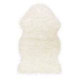 White 2' x 3' Natural Sheepskin Fur Area Rug