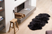 24" x 72" x 2" Black Double Sheepskin - Area Rug