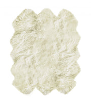 72" x 72" Natural Sheepskin Wool Area Rug