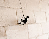 3.5" x 3.5" x 5.5" Black Climbing Man - Wall Art