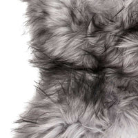 24" x 36" x 2" Metallic Silver Sheepskin Single Long-Haired - Area Rug