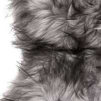 24" x 36" x 2" Metallic Silver Sheepskin Single Long-Haired - Area Rug