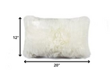 12" x 20" x 5" Natural Sheepskin  Pillow