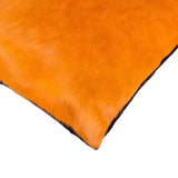 18" x 18" x 5" Orange Cowhide  Pillow
