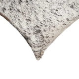18" x 18" x 5" Salt And Pepper Gray And White Cowhide  Pillow