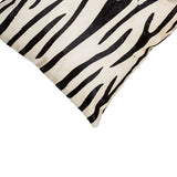 18" x 18" x 5" Black And White Cowhide  Pillow