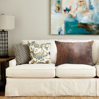 12" x 20" x 5" Yellow Cowhide  Pillow