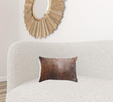 12" x 20" x 5" Yellow Cowhide  Pillow