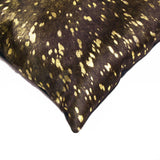 12" x 20" x 5" Chocolate And Gold Cowhide  Pillow
