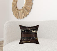 18" x 18" x 5" Chocolate And Gold  Pillow