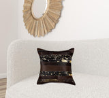 18" x 18" x 5" Chocolate And Gold  Pillow