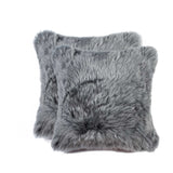 18" x 18" x 5" Gray Sheepskin  Pillow 2 Pack