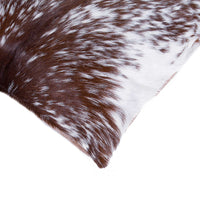 18" x 18" x 5" Salt And Pepper Chocolate And White Cowhide  Pillow 2 Pack