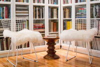 White Natural Sheepskin Chair Seat Cover