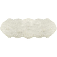 24" x 72" x 1.5" Off White Sheepskin Double - Area Rug